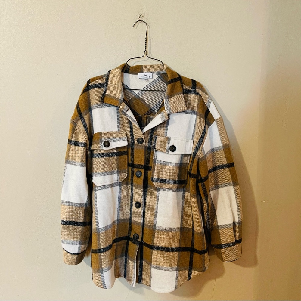 Oversized Neutral Plaid Shacket
